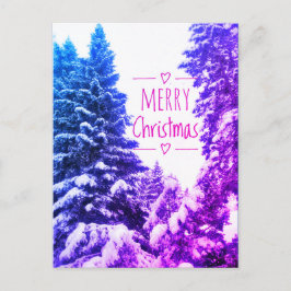 MERRY CHRISTMAS TREms PURPINK POSTCARD Postkarte