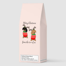 Merry Christmas Two Reindeer Dachshunds Pink