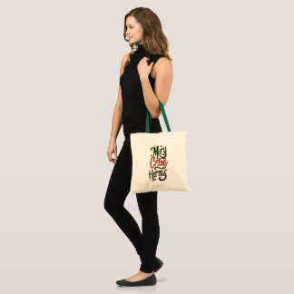 Merry Christmas Typography Canvas Tote Bag Tragetasche