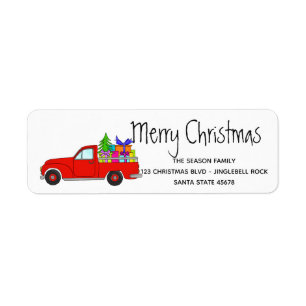 Merry Christmas Vintage Car Label