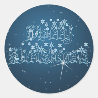 MERRY CHRISTMAS von SHARON SHARPE Runder Aufkleber