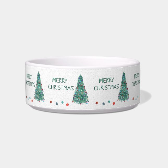 Merry Christmas Watercolor Tree Napf (Rechts)