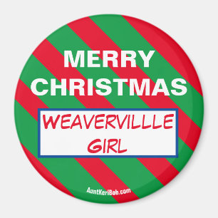 MERRY CHRISTMAS Weavervillle Girl-Magnet Magnet
