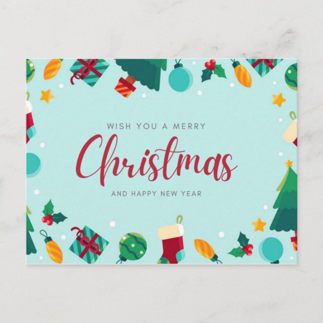 Merry Christmas Whishing postcards Postkarte (Vorderseite)