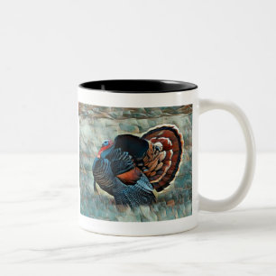 Merry Christmas Wild Turkey Mug à deux tons