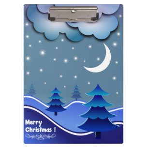 "MERRY CHRISTMAS" WINTER SCENE KLEMMBRETT