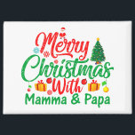Merry Christmas with Mamma & Papa-42705 Magnet<br><div class="desc">Celebrate the joy of Christmas with mamma and papa. Perfect festive family design for gifts,  apparel,  and holiday memories. (You may search for design code 42705 to explore more matching items.).</div>