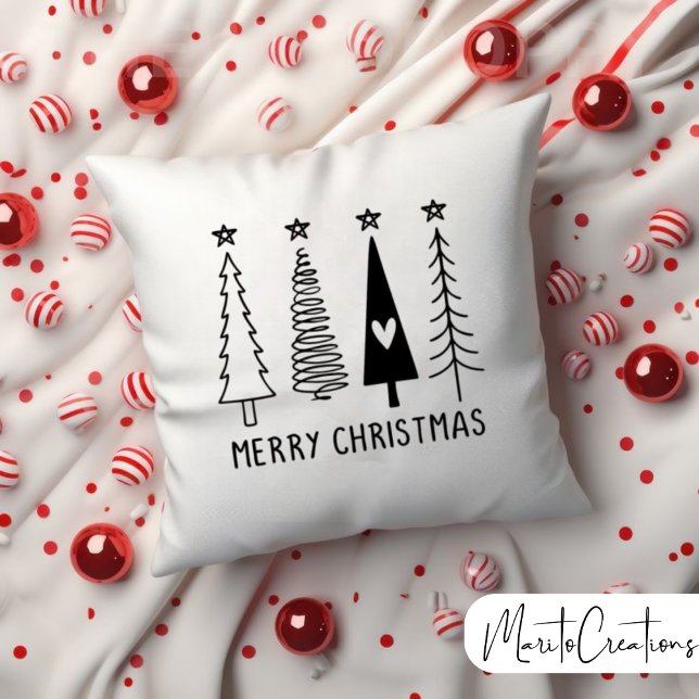 Merry Christmas with Trees,Christmas Season, Home Kissen (Von Creator hochgeladen)