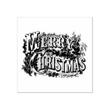 MERRY CHRISTMAS WOOD ART BRIEFMARKE