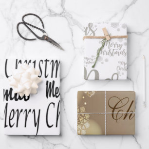 Merry Christmas Wrapping Paper Sheets Geschenkpapier Set
