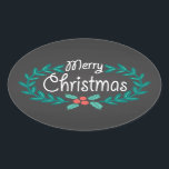 MERRY CHRISTMAS WREATH CHALKBOARD STICKERS<br><div class="desc">MERRY CHRISTMAS: Helle und fröhliche Kalkbrett im ovalen Stil Weihnachtsaufkleber mit lässigen handgezeichnet Typografie und farbenfrohen Heilige und Lorbeerblumenkranz. Das familienfreundliche Design eignet sich hervorragend für Kinder, Lehrer und Erwachsene mit jugendlichem Herzschlag. Kann auch als dekorative Umschlag Aufkleber oder einzigartige Geschenketiketten verwendet werden. Zeitgenössische, klassische, moderne und stilvolle Art und...</div>