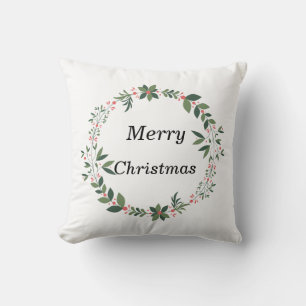 Merry Christmas Wreath Christmas Kissen