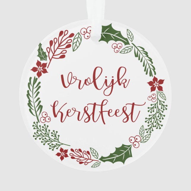 Merry Christmas Wreath néerlandais, Vrolijk Kerstf (dos)