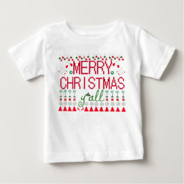 "Merry Christmas Y'all" Ugly Sweater Baby Tee