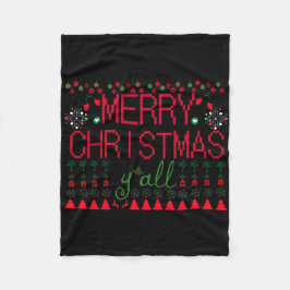 "Merry Christmas Y'all" Ugly Sweater Fleecedecke