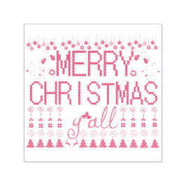 Merry Christmas Y'all Ugly Sweater Permastempel