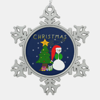Merry Christmas - zauberhaftes Weihnachten, Advent Schneeflocken Zinn-Ornament