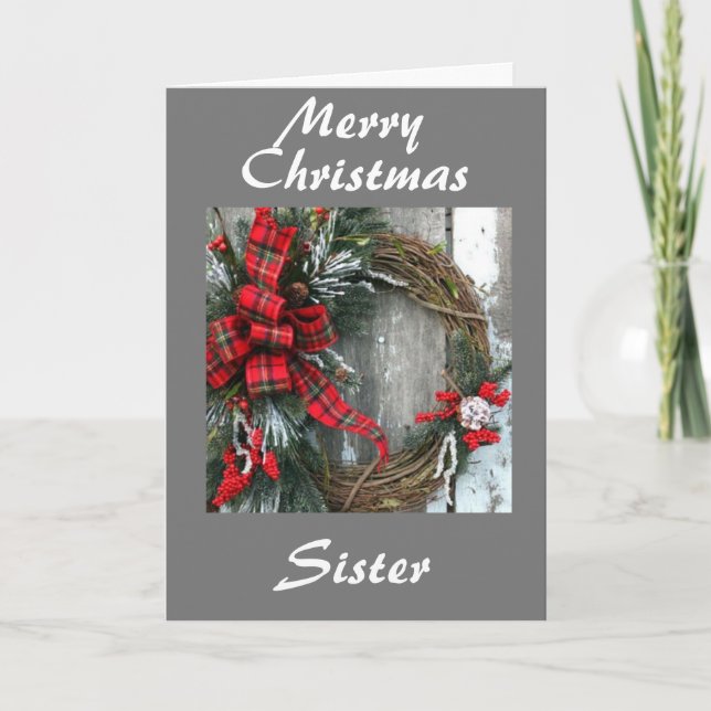 MERRY CHRISTMAS ZU meinem **SISTER** Karte (Vorderseite)