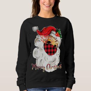 Merry Christmask Santa Face Wear Buffalo Kariert M Sweatshirt
