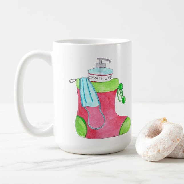 Merry Christmask Strumpf Kaffeetasse (Mit Donut)