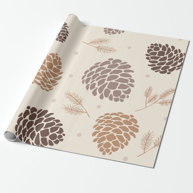 Merry Christmassenkiefer Blätter Baum Botanical W Geschenkpapier (Ungerollt)