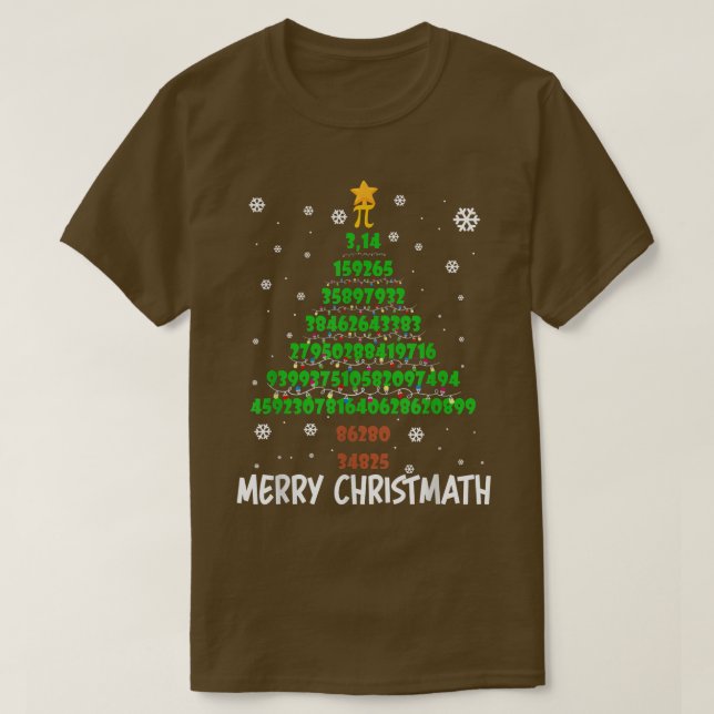 Merry Christmath Funny Pi Math Lover Christmas Tre T-Shirt (Design vorne)