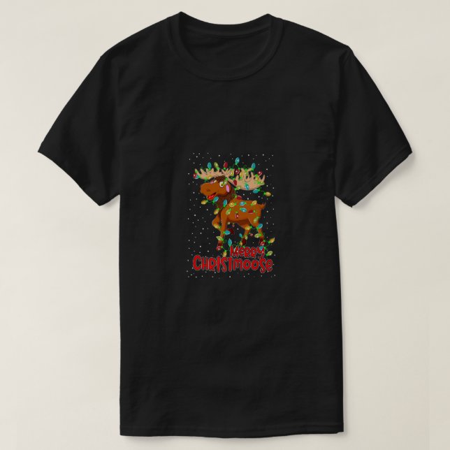 Merry Christmoose Funny Christmas Moose Xmas T-Shirt (Design vorne)