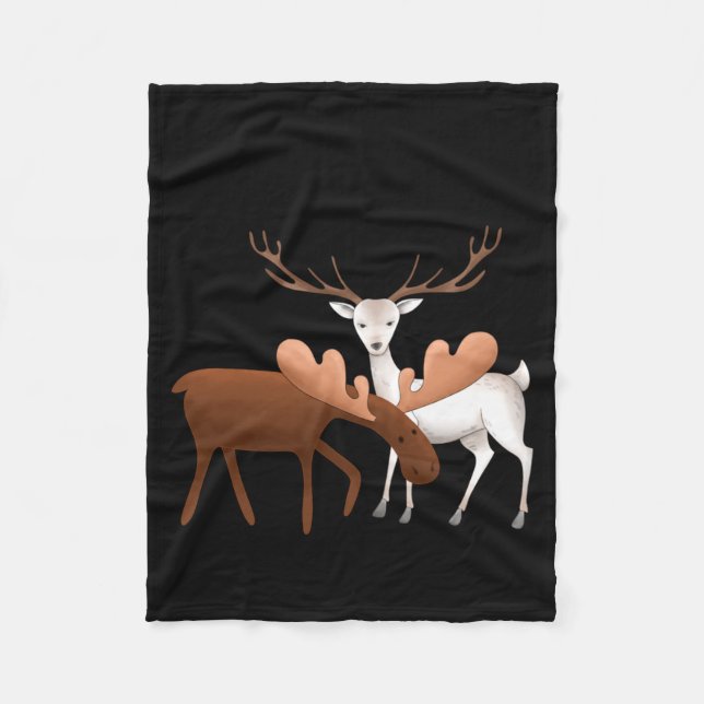 Merry Christmoose Happy New Deer T Shirt  Fleecedecke (Vorderseite)