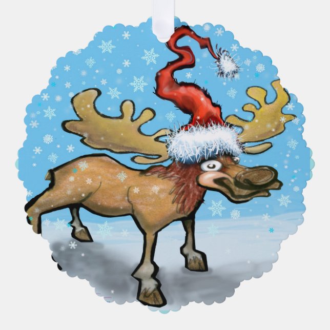 Merry Christmoose Ornament Karte (Vorderseite)