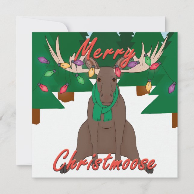 Merry Christmoose - Weihnachtskarte (Vorderseite)