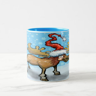 Merry Christmoose Zwei-Tone-Kaffee-Tasse Zweifarbige Tasse