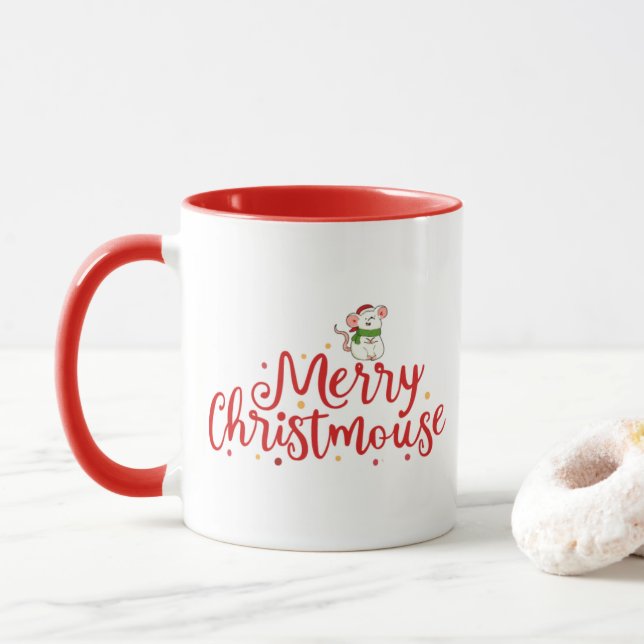 Merry Christmouse kleine Maus Tasse (Mit Donut)