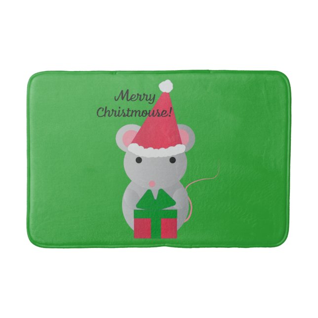 Merry Christmouse Niedlich WeihnachtsMaus Badematte (Vorderseite)