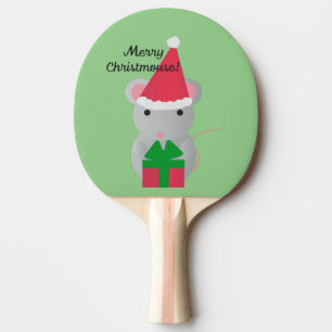 Merry Christmouse Niedlich WeihnachtsMaus Tischtennis Schläger