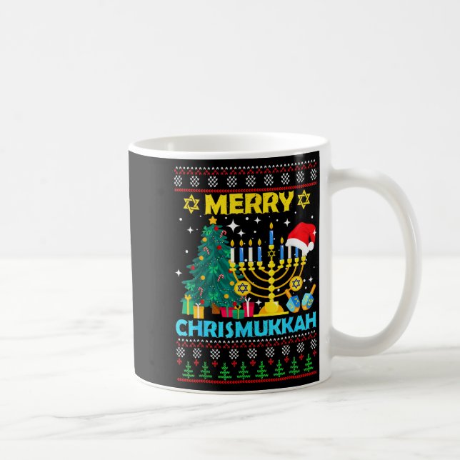 Merry Christmukkah Hanukkah Christmas Tree Xmas Fa Kaffeetasse (Rechts)