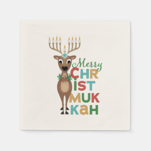 Merry Christmukkah Reindeer Serviette