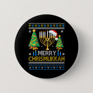 Merry Christmukkah Ugly jüdische Weihnachten Button