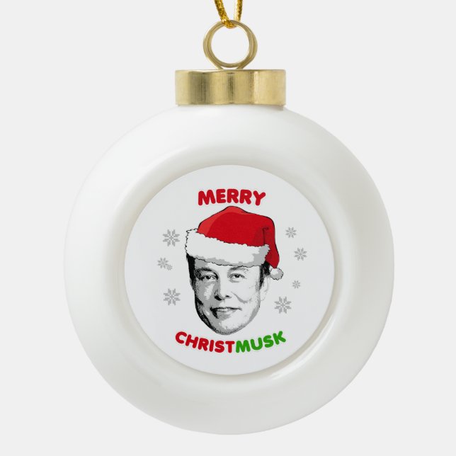 Merry Christmusk Keramik Kugel-Ornament (Vorderseite)
