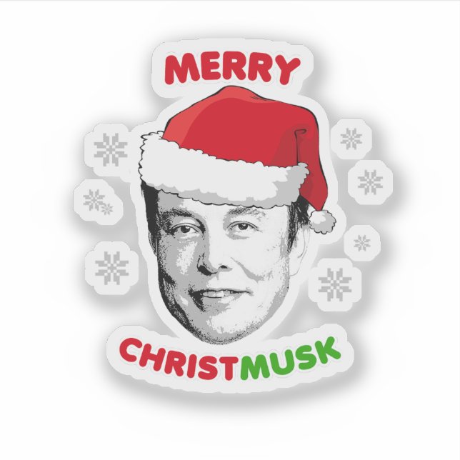 Merry Christmusk Keramik Ornament Aufkleber (Vorderseite)