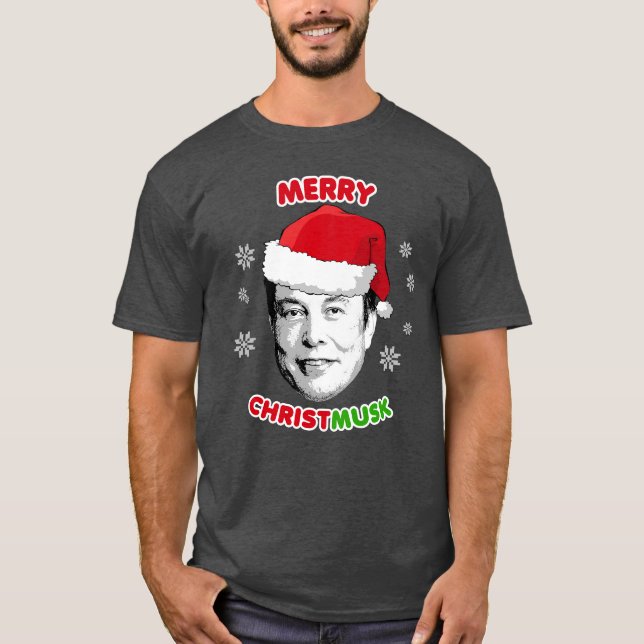 Merry Christmusk Keramik Ornament T-Shirt (Vorderseite)