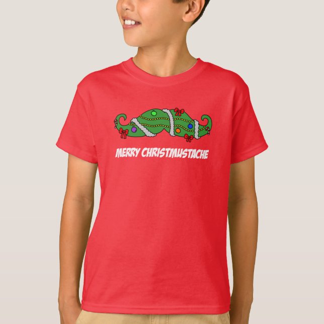 Merry Christmustache Christmas Pub T-Shirt (Vorderseite)