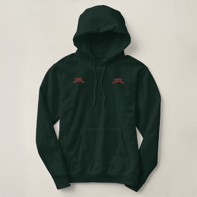 Merry Chritmas  Men's  Bestickter Hoodie (Design vorne)