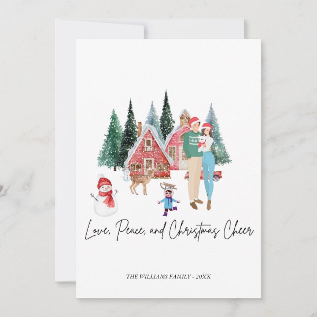 MERRY CHRITSMAS CARTE CUTE MODERNE FESTIVE (Devant)