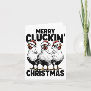 Merry Cluckin Christmas Funny Chicken Lover Santa Karte