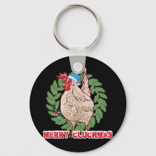 Merry Cluckmas - Funny Christmas Hen Schlüsselanhänger