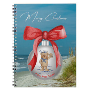 Merry Coastal Christmas Hilton Head Island Beach Notizblock