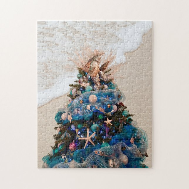 Merry Coastal Christmas Tropical Beach HolidayTree (Vertikal)