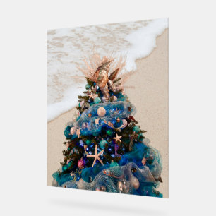 Merry Coastal Christmas Tropical Beach HolidayTree Acrylschild