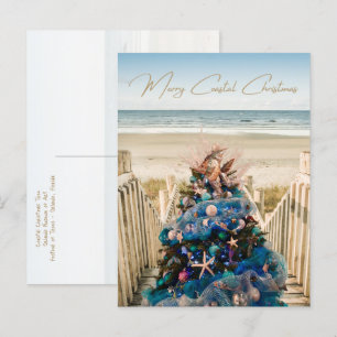 Merry Coastal Weihnachten Tropical Beach und Bäume