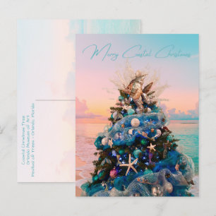 Merry Coastal Weihnachten Tropical Beach und Bäume